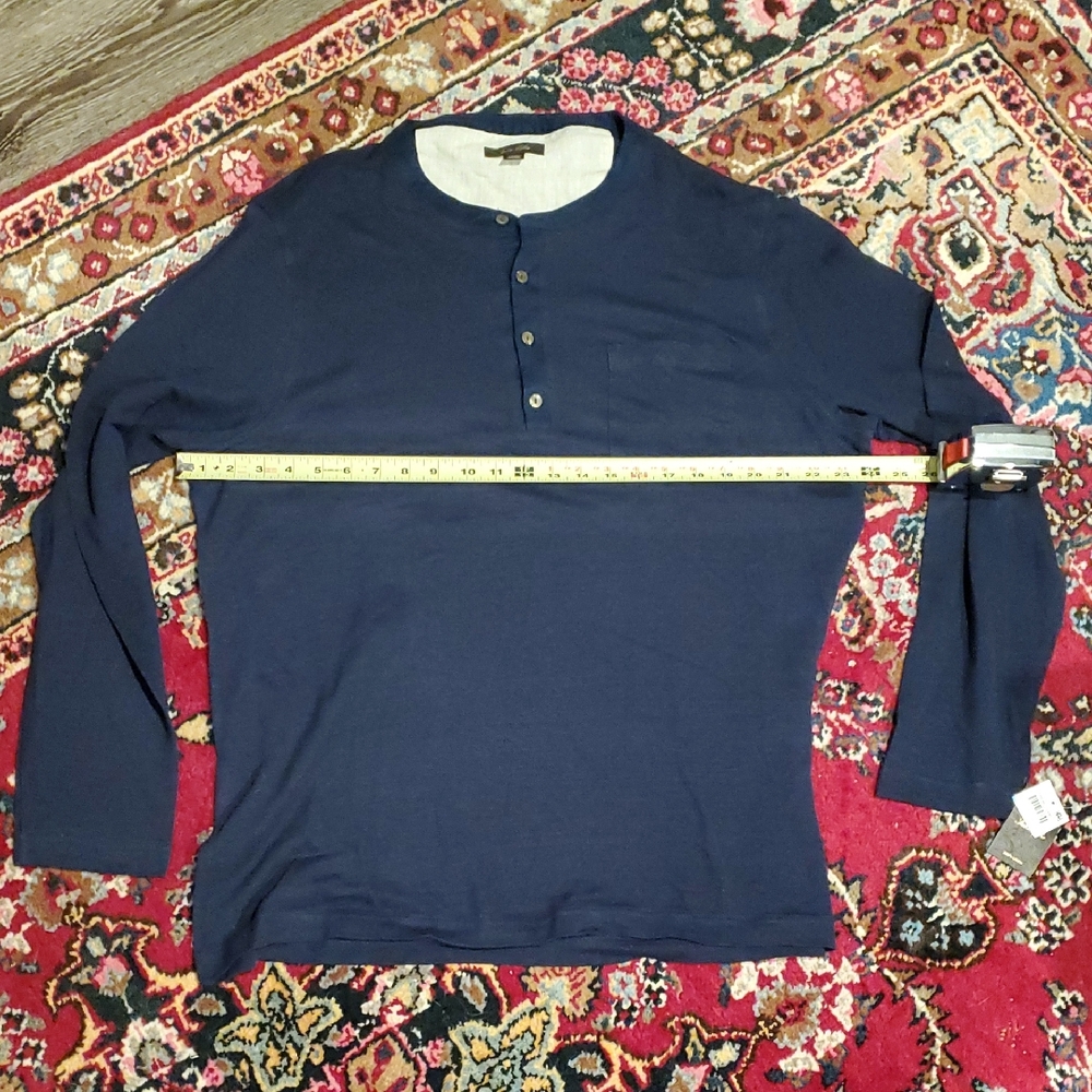 Tasso Elba Dark Blue Long Sleeve Henley